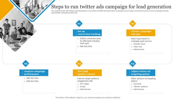 Social Media Advertising Through Twitter Steps To Run Twitter Ads Campaign For Lead Generation Slides PDF