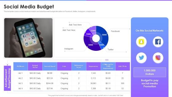 Social Media Budget Ppt Inspiration Outline PDF