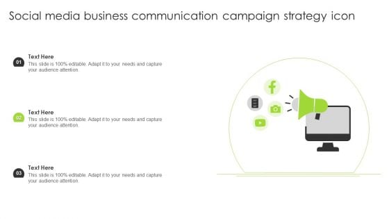 Social Media Business Communication Campaign Strategy Icon Summary PDF