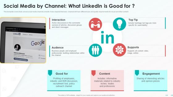 Social Media By Channel What Linkedin Is Good For Introduction PDF