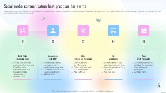 Social Media Communication Best Practices For Events Ppt Slides Pictures PDF