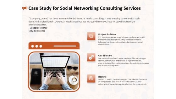 Social Media Consultancy Case Study For Social Networking Consulting Services Portrait PDF Social Media Consultancy Case Study For Social Networking Consulting Services Portrait PDF