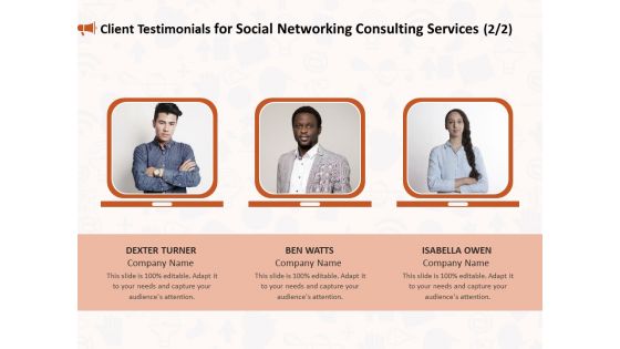 Social Media Consultancy Client Testimonials For Social Networking Consulting Services Company Rules PDF