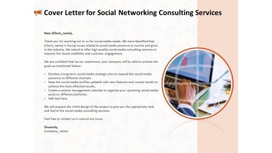 Social Media Consultancy Cover Letter For Social Networking Consulting Services Ideas PDF