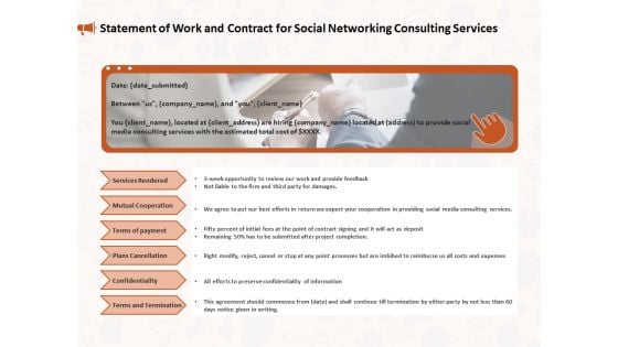 Social Media Consultancy Statement Of Work And Contract For Social Networking Consulting Services Rules PDF