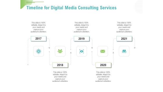 Social Media Consulting Timeline For Digital Media Consulting Services Ppt Outline Skills PDF