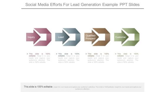 Social Media Efforts For Lead Generation Example Ppt Slides