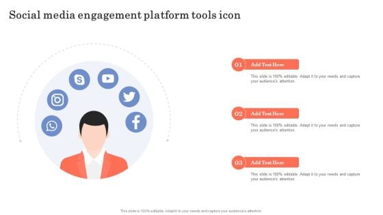 Social Media Engagement Platform Tools Icon Ppt Outline Gallery PDF