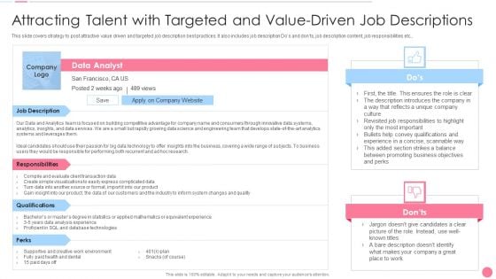 Social Media Hiring Approach Attracting Talent With Targeted And Value Driven Job Descriptions Guidelines PDF