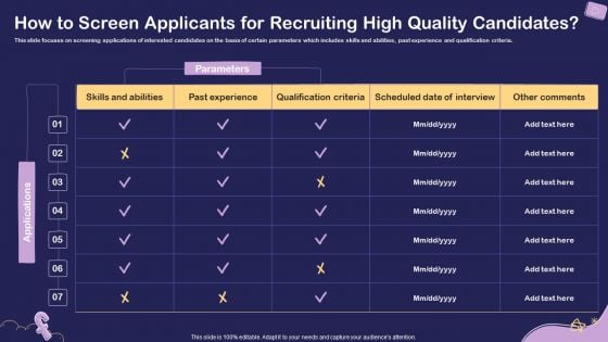 Social Media Hiring For Potential Candidate How To Screen Applicants For Recruiting High Quality Sample PDF