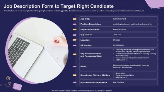 Social Media Hiring For Potential Candidate Job Description Form To Target Right Candidate Microsoft PDF