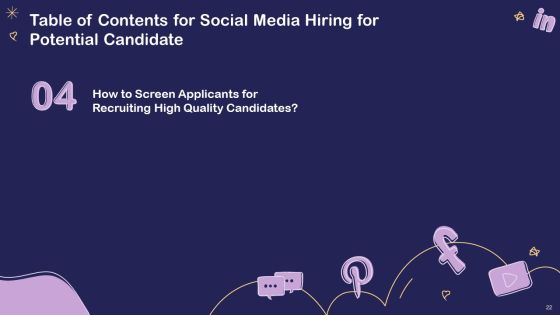 Social Media Hiring For Potential Candidate Ppt PowerPoint Presentation Complete Deck With Slides Slide22