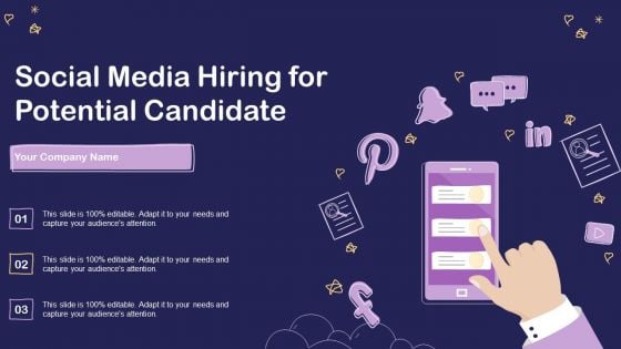 Social Media Hiring For Potential Candidate Ppt Visual Aids Slides PDF