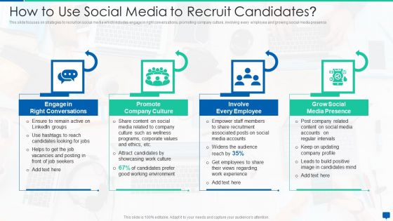 Social Media Hiring Process Optimization How To Use Social Media To Recruit Candidates Brochure PDF