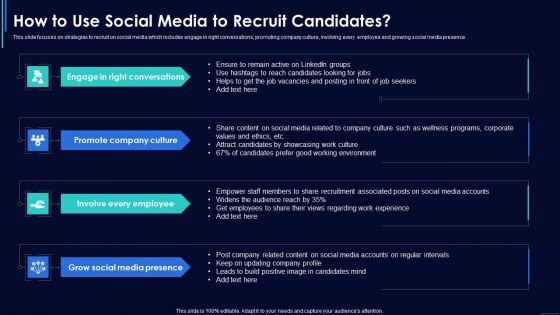 Social Media Hiring Strategic Procedure How To Use Social Media To Recruit Candidates Formats PDF