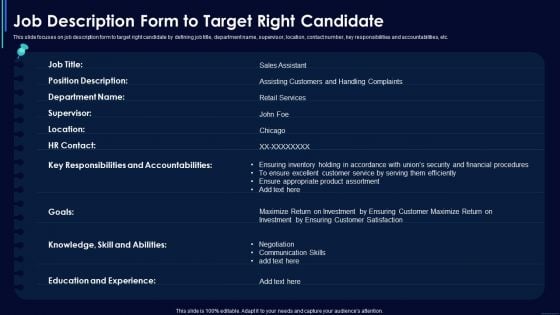 Social Media Hiring Strategic Procedure Job Description Form To Target Right Candidate Graphics PDF