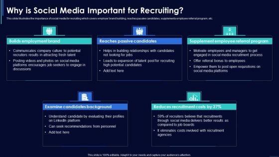 Social Media Hiring Strategic Procedure Why Is Social Media Important For Recruiting Guidelines PDF