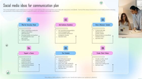 Social Media Ideas For Communication Plan Ppt Gallery Picture PDF