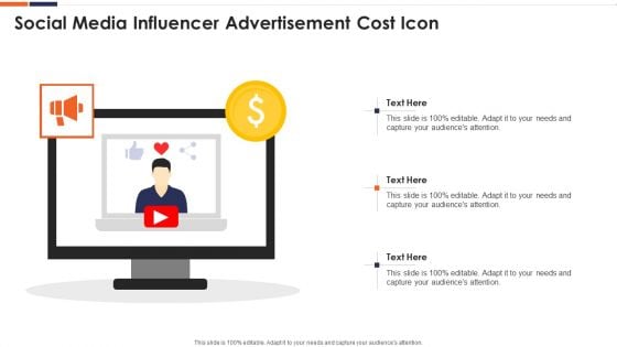 Social Media Influencer Advertisement Cost Icon Ppt Gallery Inspiration PDF