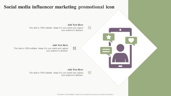 Social Media Influencer Marketing Promotional Icon Summary PDF