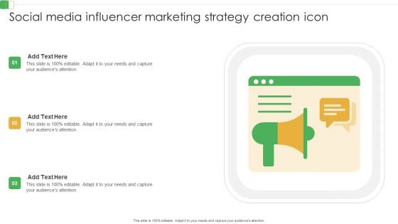 Social Media Influencer Marketing Strategy Creation Icon Ppt PowerPoint Presentation Diagram Graph Charts PDF