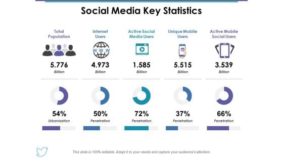 Social Media Key Statistics Ppt PowerPoint Presentation Summary Graphics Example