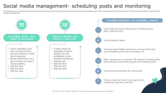 Social Media Management Scheduling Posts And Monitoring Business Social Strategy Guide Portrait PDF