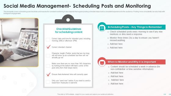 Social Media Management Scheduling Posts And Monitoring Designs PDF