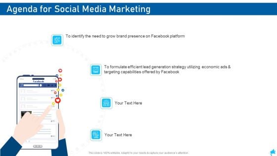 Social Media Marketing Agenda For Social Media Marketing Diagrams PDF