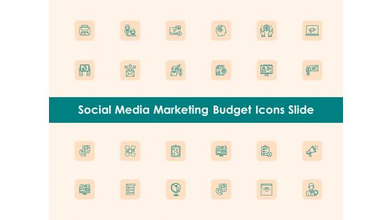 Social Media Marketing Budget Icons Slide Ppt Infographics Background Designs PDF