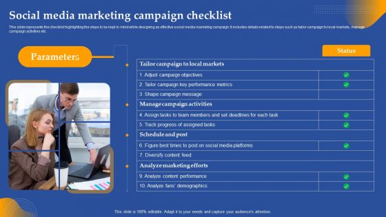Social Media Marketing Campaign Checklist Ppt Pictures Templates PDF