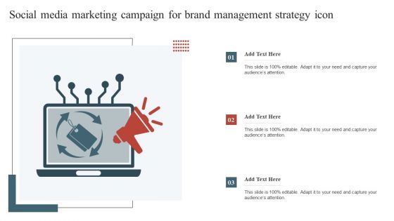 Social Media Marketing Campaign For Brand Management Strategy Icon Background PDF