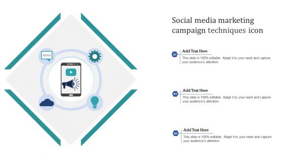 Social Media Marketing Campaign Techniques Icon Brochure PDF