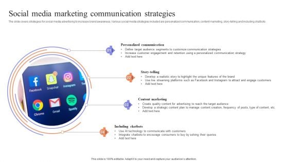 Social Media Marketing Communication Strategies Brochure PDF