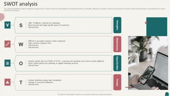 Social Media Marketing Company Profile SWOT Analysis Ppt Styles Structure PDF