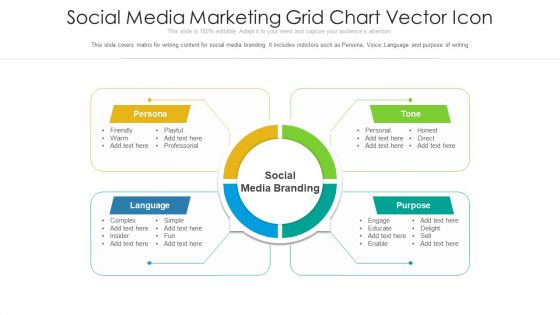 Social Media Marketing Grid Chart Vector Icon Ppt Outline Maker PDF