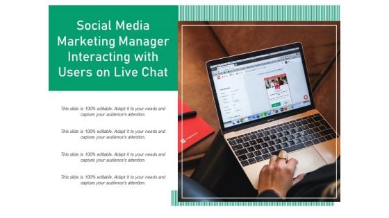 Social Media Marketing Manager Interacting With Users On Live Chat Ppt PowerPoint Presentation Infographics Graphic Tips PDF Social Media Marketing Manager Interacting With Users On Live Chat Ppt PowerPoint Presentation Infographics Graphic Tips PDF