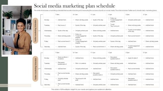 Social Media Marketing Plan Schedule Template PDF