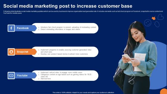 Social Media Marketing Post To Increase Customer Base Slides PDF