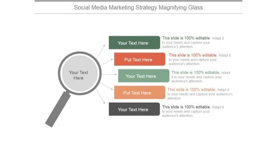 Social Media Marketing Strategy Magnifying Glass Ppt PowerPoint Presentation Slide Download