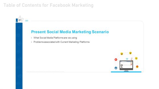 Social Media Marketing Table Of Contents For Facebook Marketing Download PDF