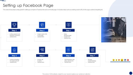 Social Media Marketing Through Facebook Setting Up Facebook Page Clipart PDF