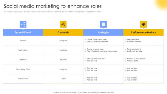 Social Media Marketing To Enhance Sales Infographics PDF