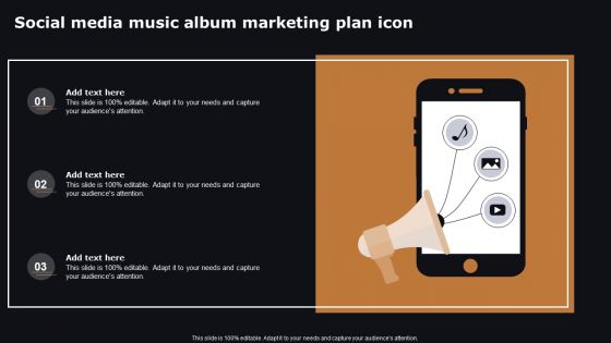 Social Media Music Album Marketing Plan Icon Inspiration PDF