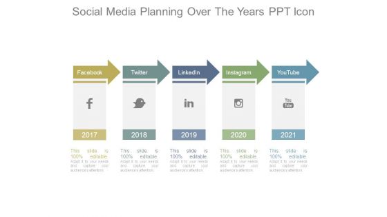 Social Media Planning Over The Years Ppt Icon