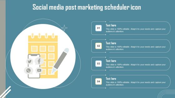 Social Media Post Marketing Scheduler Icon Graphics PDF