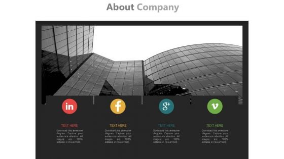 Social Media Profiles Of Company Powerpoint Slides