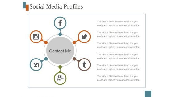 Social Media Profiles Ppt PowerPoint Presentation Design Ideas