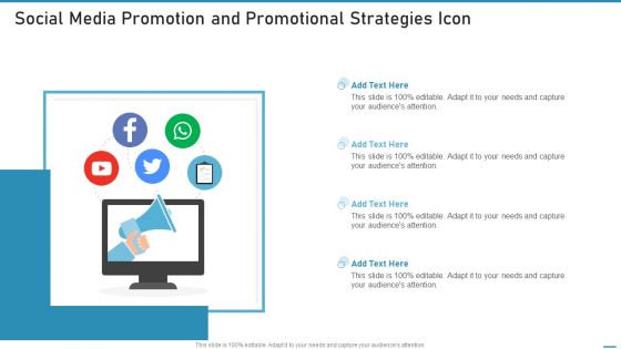 Social Media Promotion And Promotional Strategies Icon Professional PDF