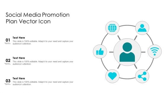 Social Media Promotion Plan Vector Icon Ppt Ideas Mockup PDF